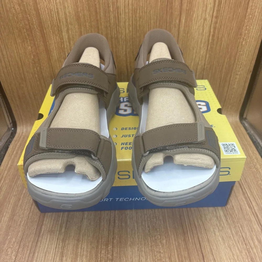 New Skechers Santoro SD-Craken Sandals Mens 12 Brown Hands Free Slip-ins 205812